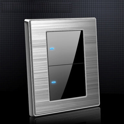 Modern Wall Switches With LED Brushed Stainless Steel Mirror
