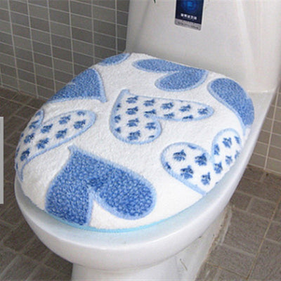 2pcs Super Soft Coral Fleece Toilet Seat Cover Set