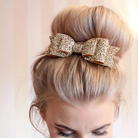 Girl's Big Glitter Hair Bow