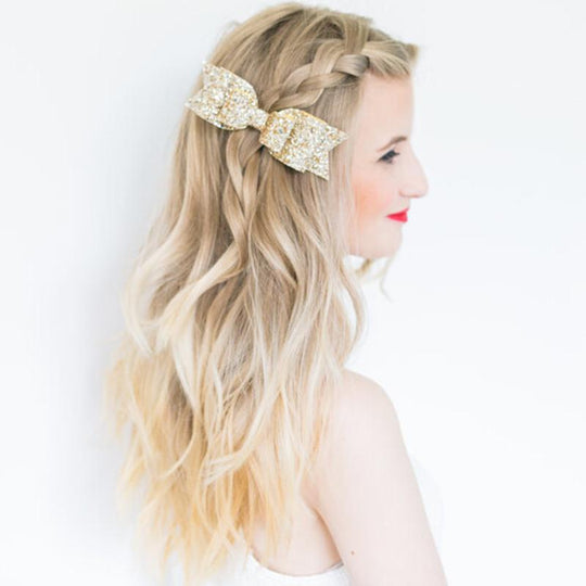 Girl's Big Glitter Hair Bow
