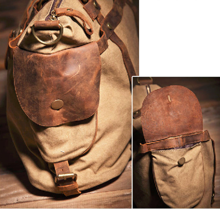 Men's Vintage Military Canvas Leather Shoulder Bag