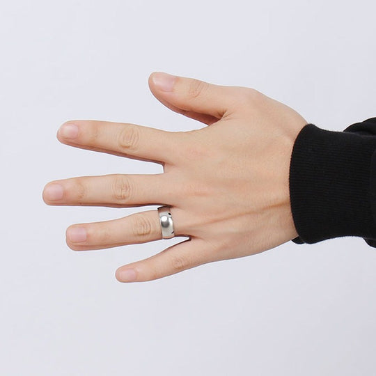 Meaeguet Inside Rainbow LGBT Ring For Men Stainless Steel Wedding Ring 8MM Wide Pride Jewelry