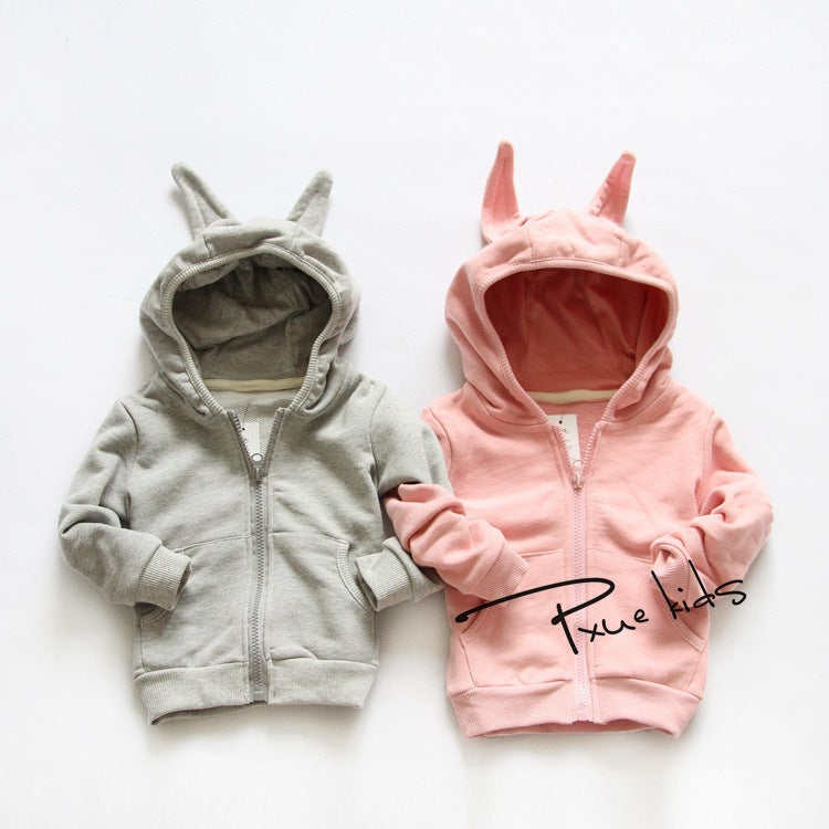 new Autumn&spring cartoon rabbit Children Outerwear vestidos hooded girls boy sweatshirt kids clothes,moleton infantilfree