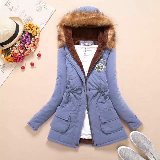 Women's Casual Warm Thick Hooded Parka Jacket
