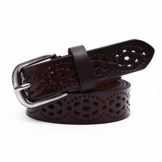 Women's Wide Genuine Leather Belt