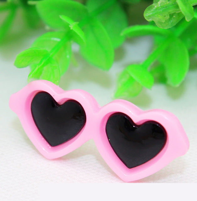 Cute Pet Dog hair grooming supplies love heart Doggy Puppy hair clips hairpin teddy sun glasses hair accessory Cat Hair Ornament