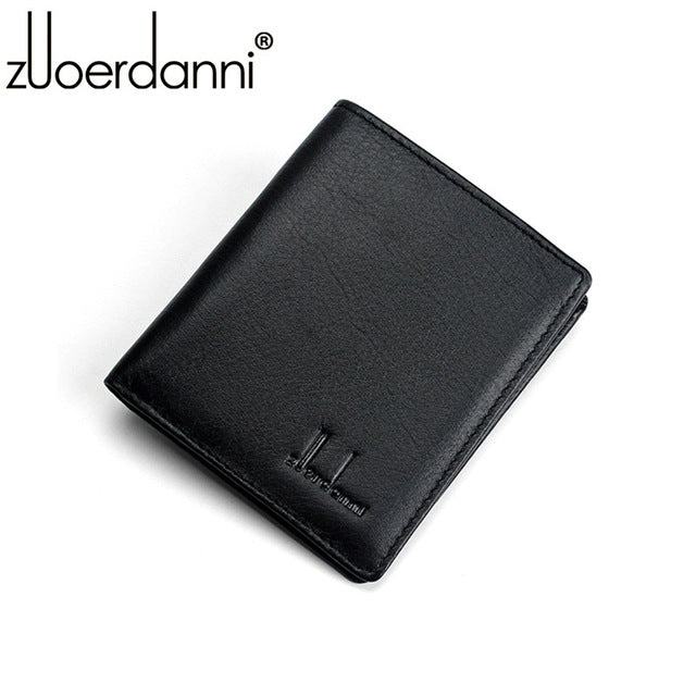Mens Genuine Cowhide Leather Ultra-thin Compact Handmade Wallets