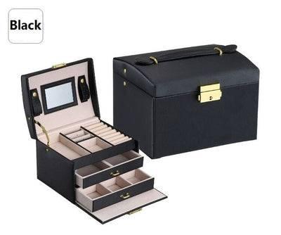 3 Layers - Leather - Exquisite Jewelry & Makeup Organizer Case