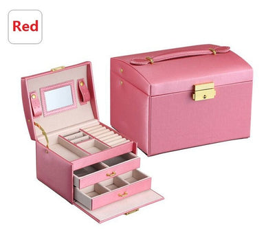 3 Layers - Leather - Exquisite Jewelry & Makeup Organizer Case