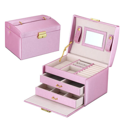 3 Layers - Leather - Exquisite Jewelry & Makeup Organizer Case