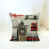 New British Style London Home Decorative Sofa Cushion Cover Throw Pillow Case Vintage Cotton Linen Square Cute