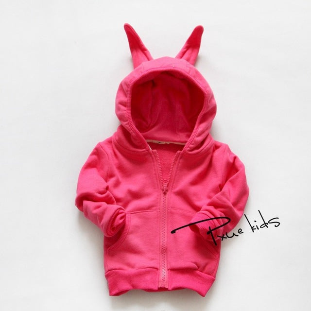 new Autumn&spring cartoon rabbit Children Outerwear vestidos hooded girls boy sweatshirt kids clothes,moleton infantilfree