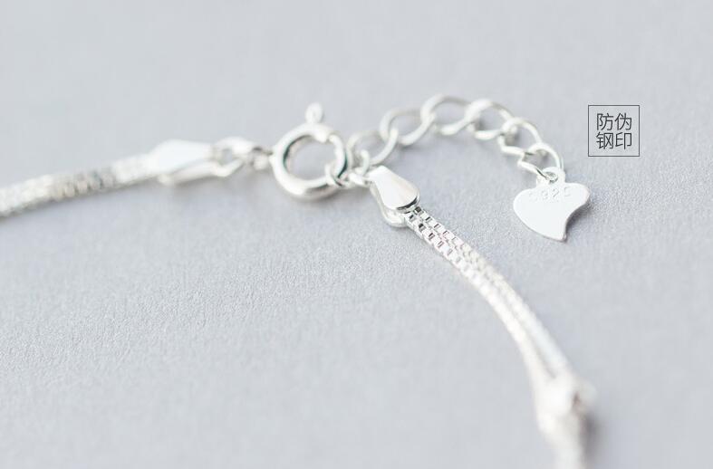 Sterling Silver Multi-Row LUCKY Beads & Star Anklets