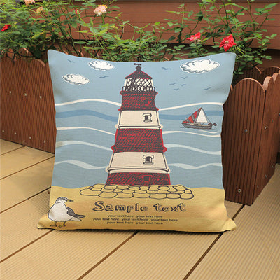 Cushion Cover Ocean Beach Series Lighthouse Boat Pillow Case for Sofa Car Home Decorative Throw Pillow Cover