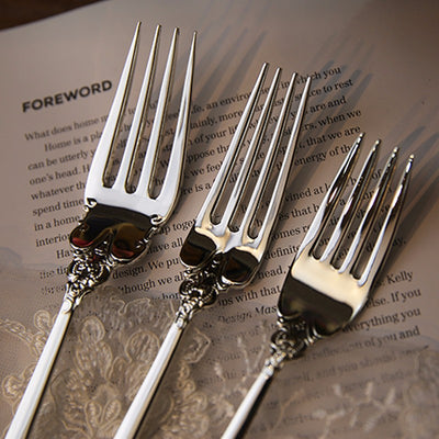 Luxury Western Silver Dinnerware Set Silverware Cutlery Dinnerspoon Steak Knife Fork Coffeespoon Kitchen Tableware Tools