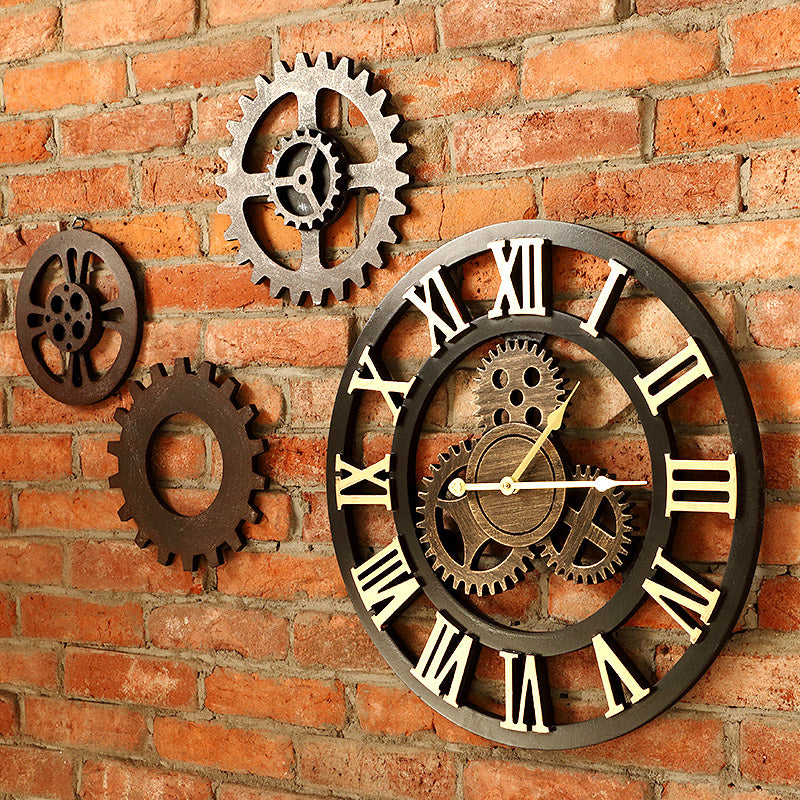 40cm/45cm Handmade 3D retro rustic decorative wall clock