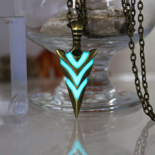 Luminous Glow-in-the-Dark Knights Spear Head Necklace