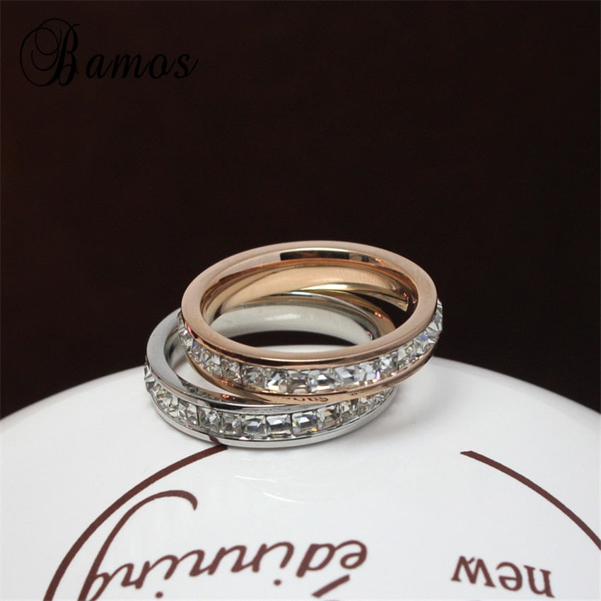 Women's 925 Sterling Silver Crystal Embedded Fashion Ring