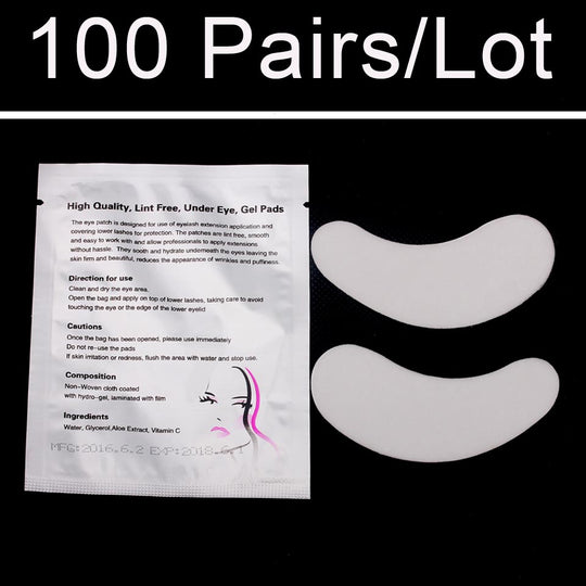 100 Pairs: Luxury Eye Pad for Eyelash Extensions Makeup