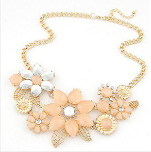 Ahmed Jewelry Fashion Gem Flower Necklace Choker Necklaces Statement New For Woman