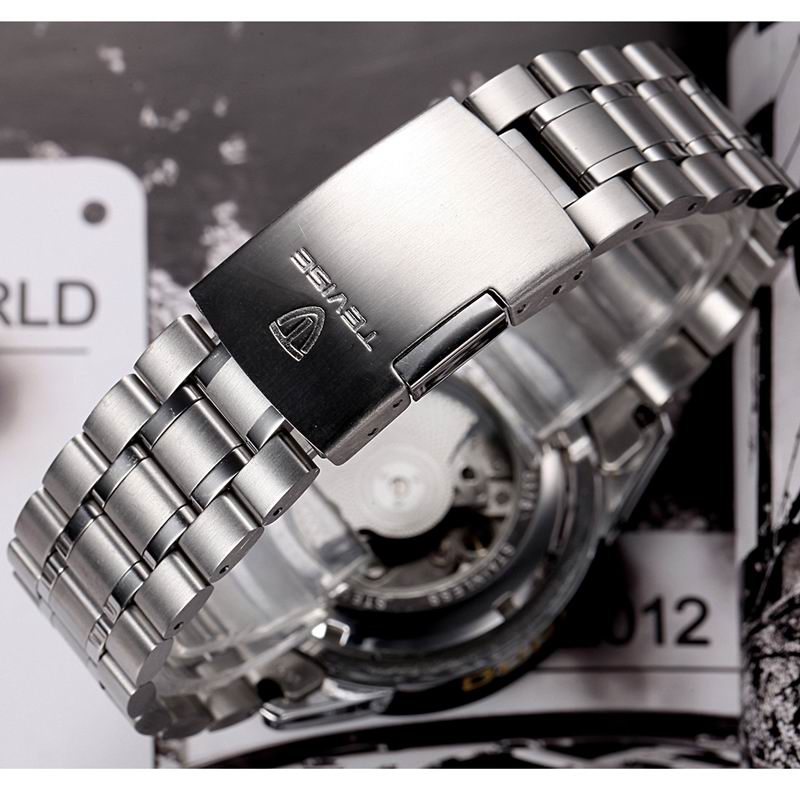 Men's Automatic Winding Tourbillon Mechanical Stainless Steel Luxury Watch