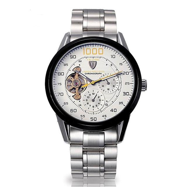 Men's Automatic Winding Tourbillon Mechanical Stainless Steel Luxury Watch