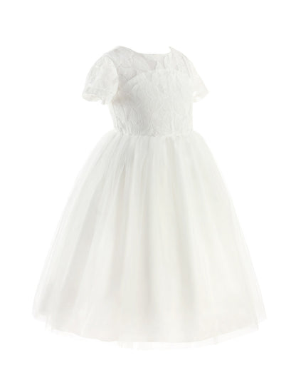 iiniim Brand New Flower Girl Dresses White Ivory Real Party Pageant Communion Dress Little Girls Kids Children Dress for Wedding