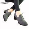 ZZPOHE New spring woman shoes stylish comfortable Ladies high-heeled shoes pointed retro lace wild single shoes women work shoes