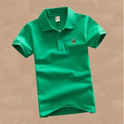 new fashion boys t shirts for kids summer children clothes solid color cotton short sleeve boys girls polo shirt DQ299