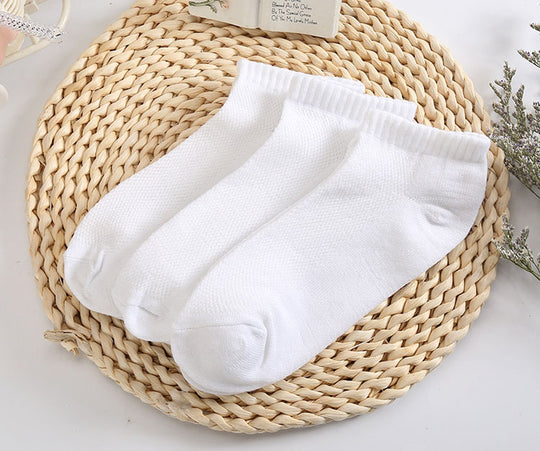 10 Pairs: Women's Solid Mesh Invisible Ankle Socks