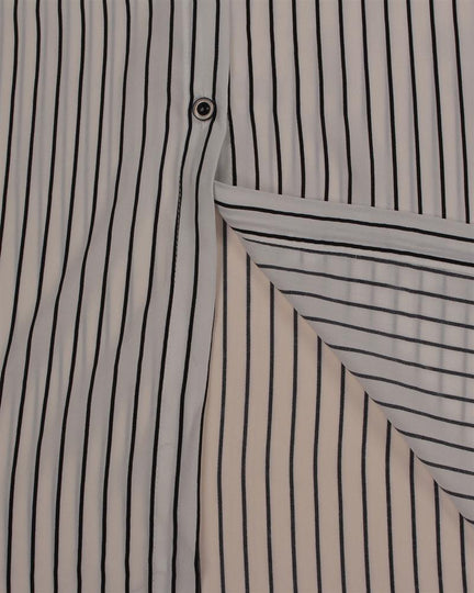 Women's Lapel 3/4 Sleeve Striped Long Blouse