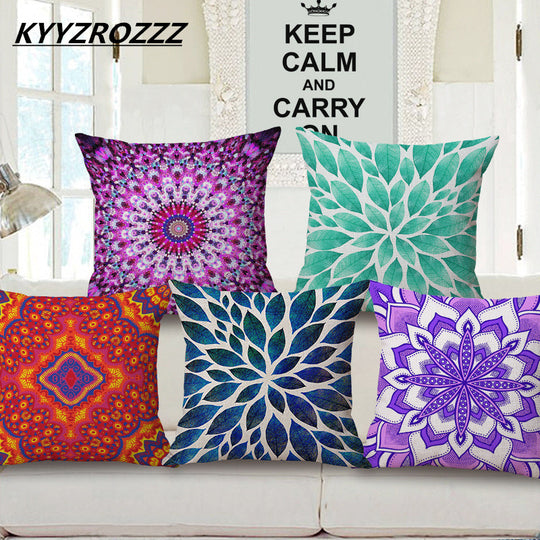 African National Stripe Bohemian Style Geometric Home Decorative Throw Pillow Covers Linen Ethnic Cushion Cover Case 45cm*45cm