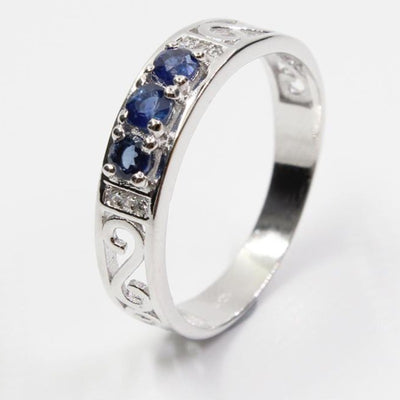 Men's Sterling Silver Sapphire Ring