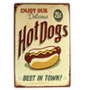 Hot Dogs American Diner Retro Aluminum Sign