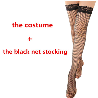 XS S M L XL plus size High Qualit   French maid costume Halloween dress club wear Red/black   lingerie women sleepwear