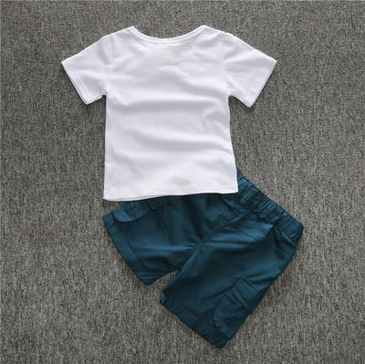 ST154 new fashion boys clothes set kids loose-fitting cotton plaid shirt+ pants+ belt 3 pcs minion kids clothing set retail