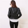 Women's Slim Fit Leather O-Neck Jacket