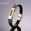 Starlord Punk Rock Bracelets&Bangles Men Jewelry Black High Quality Silica Gel/Stainless Steel Cool Men's H Bracelet Gift GH1796