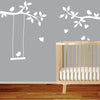 Tree Branches wall decal with birds Nursery Wall Decal Decor Art Sticker Mural , swing , Kid Nursery Baby Decor
