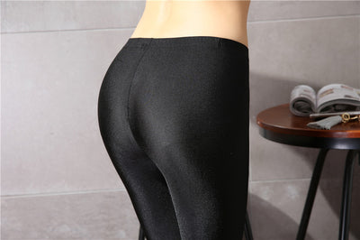 Women's Calf-Length Pants Slim Solid Female Shiny pants Women Mujer Simple Casual Elasticity Trousers Large size S-5XL For Woman