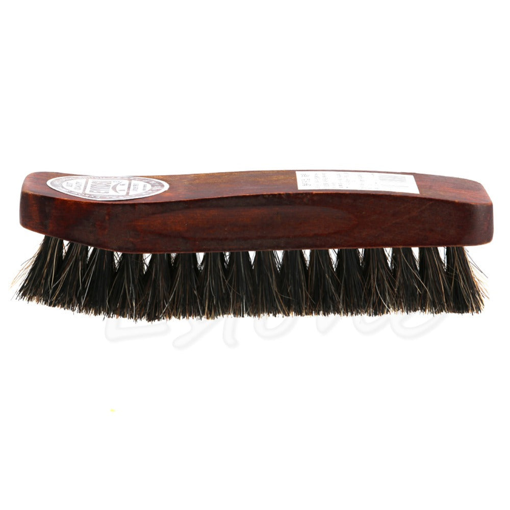 Practical Horse Hair Professional Shoe Shine Polish Buffing Brush Wooden New brown shoe brush home cleaning tools Sneakers Shoe