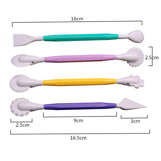 4 Piece: Fondant Cake Decorating Molding Tool Set