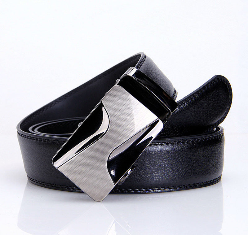 Men's Business Formal Genuine Leather Slide Buckle Belt