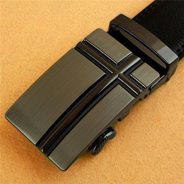 Men's Business Formal Genuine Leather Slide Buckle Belt
