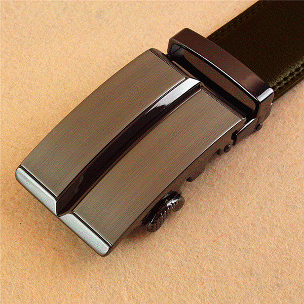 Men's Business Formal Genuine Leather Slide Buckle Belt