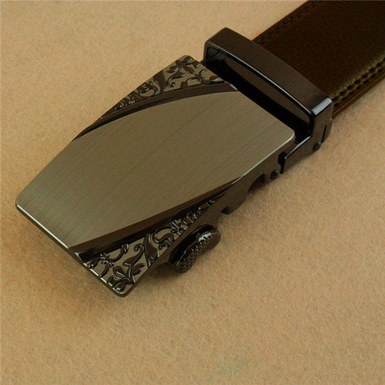 Men's Business Formal Genuine Leather Slide Buckle Belt