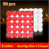 50pcs aroma candle scented fragrance candle wax tea lights romantic candle smokeless6 colors burning time 2 hours