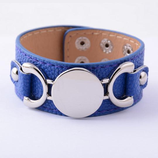 Leather Bracelet Fashion Jewelry Silver Plated