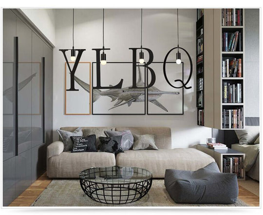 Nordic Iron DIY Letter Pendant Light