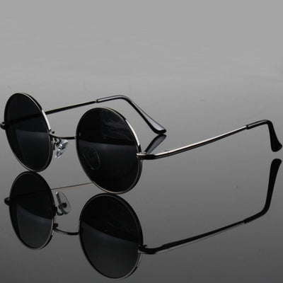 fashion show style glasses real Polarized sunglasses vintage sunglass round sunglasses UV400 Black lens